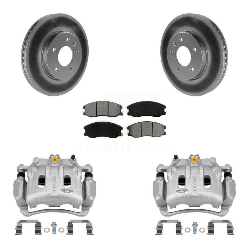 Front Brake Caliper Coat Rotor & Semi-Metallic Pad Kit For Chevrolet Equinox Pontiac Vue KCG-100735S
