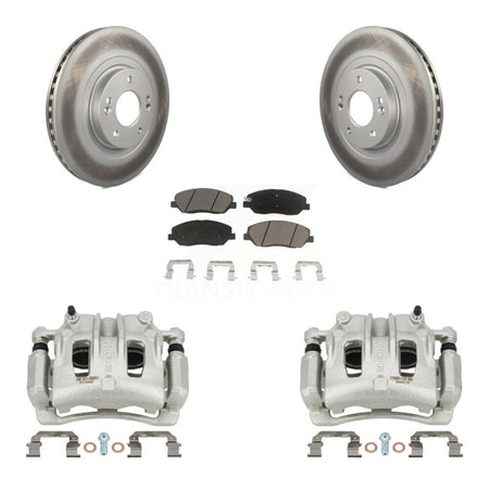 Front Brake Caliper Coat Rotors & Ceramic Pad Kit For 2013-2016 Hyundai Santa Fe XL 3.3L KCG-100736C
