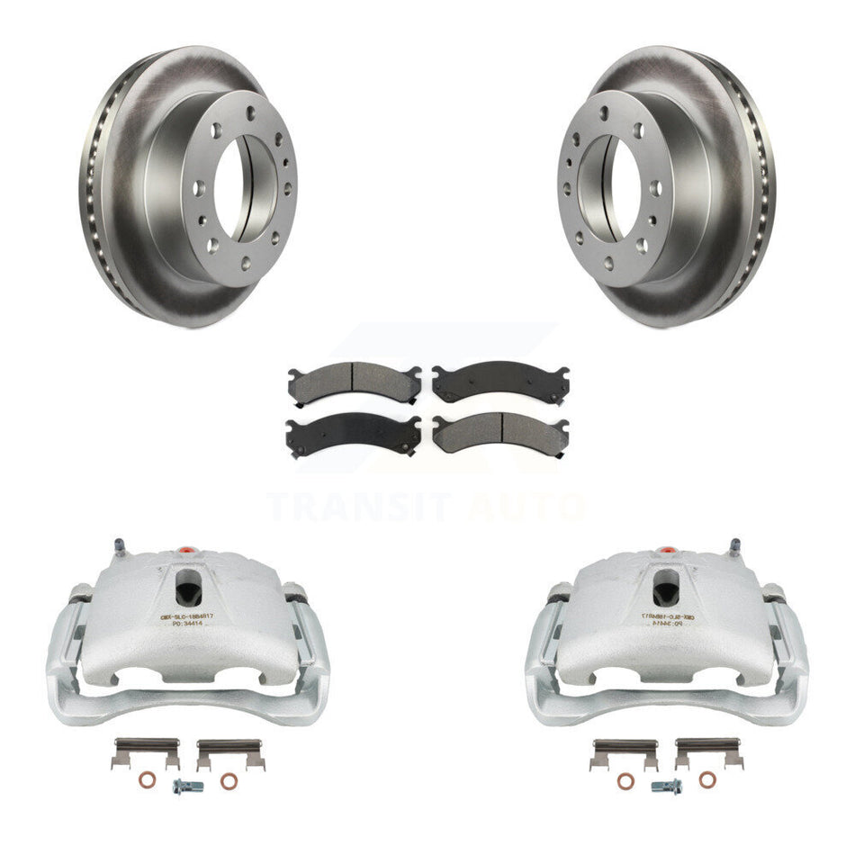 Front Brake Caliper Coat Rotor Semi-Metallic Pad Kit For Chevrolet GMC Express 3500 4500 KCG-100736S