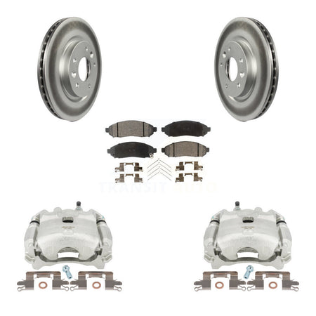 Front Disc Brake Caliper Coated Rotors And Ceramic Pads Kit For Nissan LEAF KCG-100736T