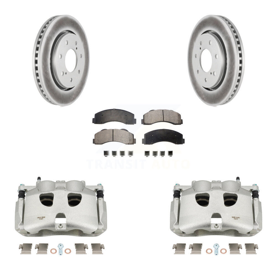 Front Brake Caliper Coat Rotors & Semi-Metallic Pad Kit For Ford F-150 With 7 Lug Wheels KCG-100737P