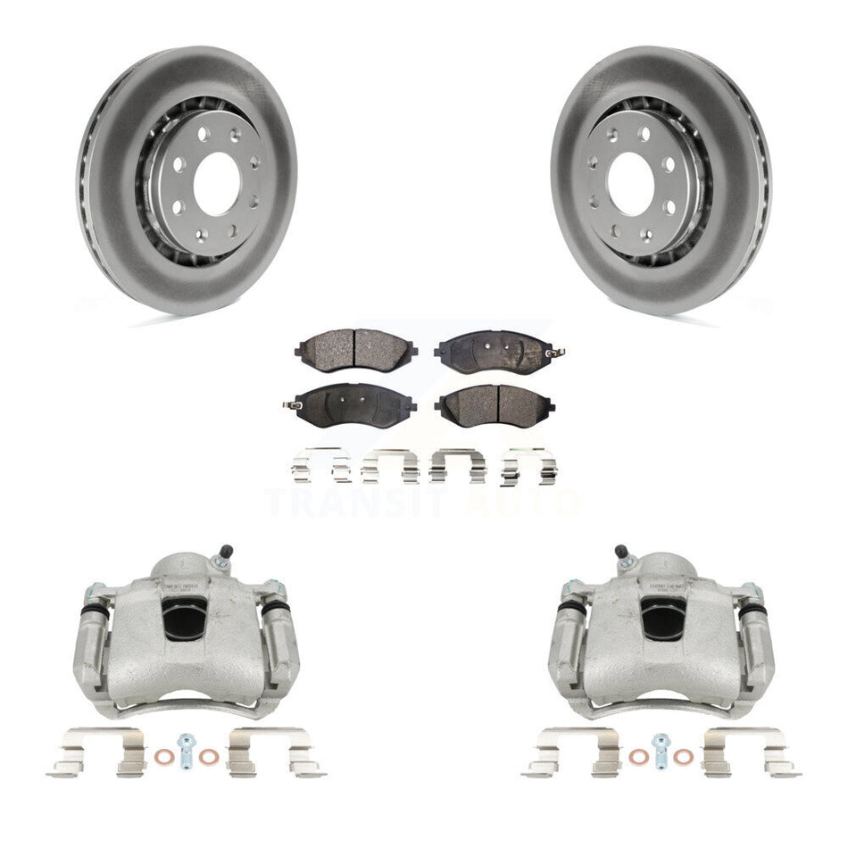 Front Brake Caliper Coat Rotor Semi-Metallic Pad Kit For Chevrolet Aveo Pontiac Aveo5 G3 KCG-100738P