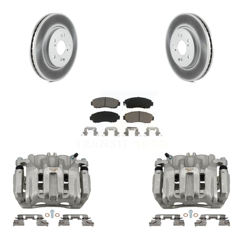 Front Brake Caliper Coat Rotor Ceramic Pad Kit For Honda CR-V Acura RDX Accord Crosstour KCG-100739C