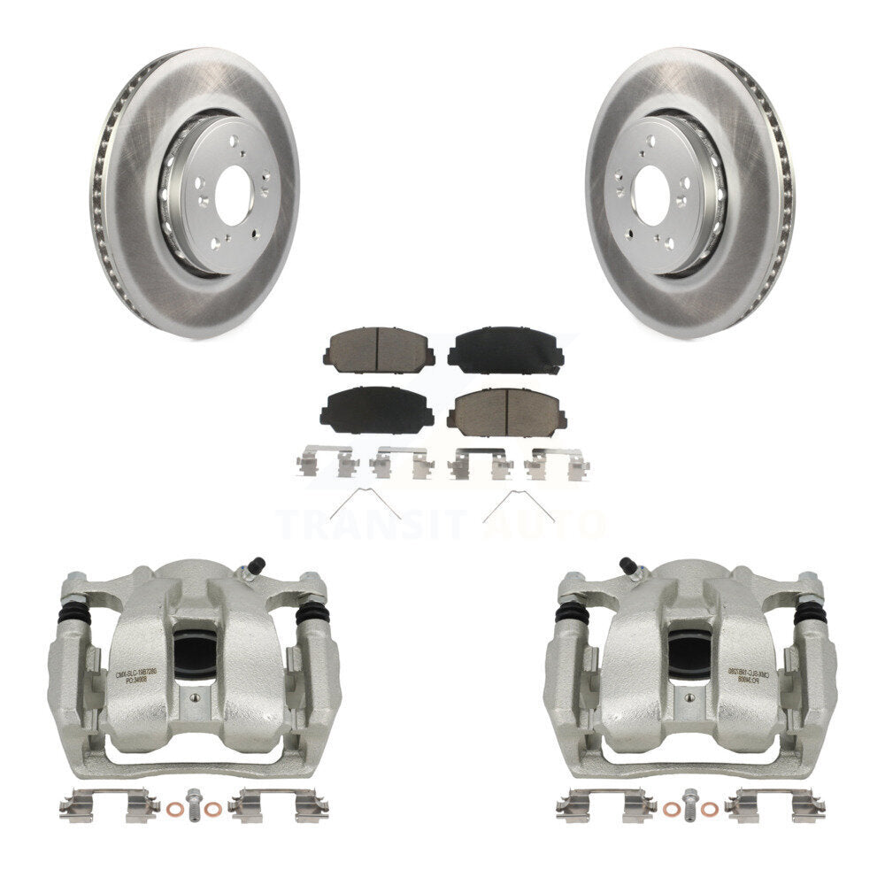 Front Disc Brake Caliper Coated Rotors And Ceramic Pads Kit For 2016-2018 Acura RDX KCG-100740C