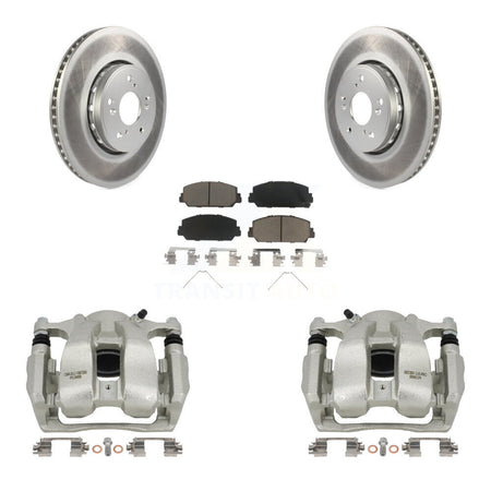 Front Disc Brake Caliper Coated Rotors And Ceramic Pads Kit For 2016-2018 Acura RDX KCG-100740C