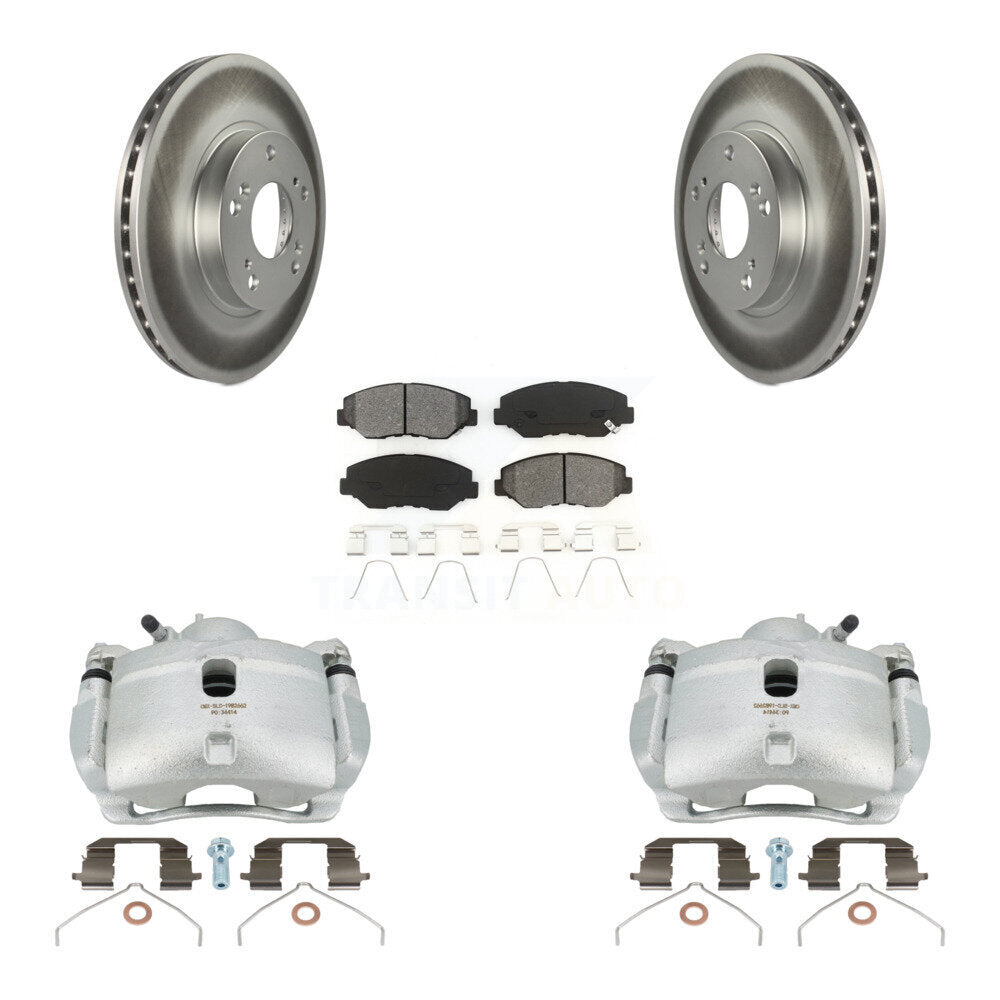 Front Disc Brake Caliper Coated Rotor And Semi-Metallic Pad Kit For 2002-2004 Honda CR-V KCG-100741S
