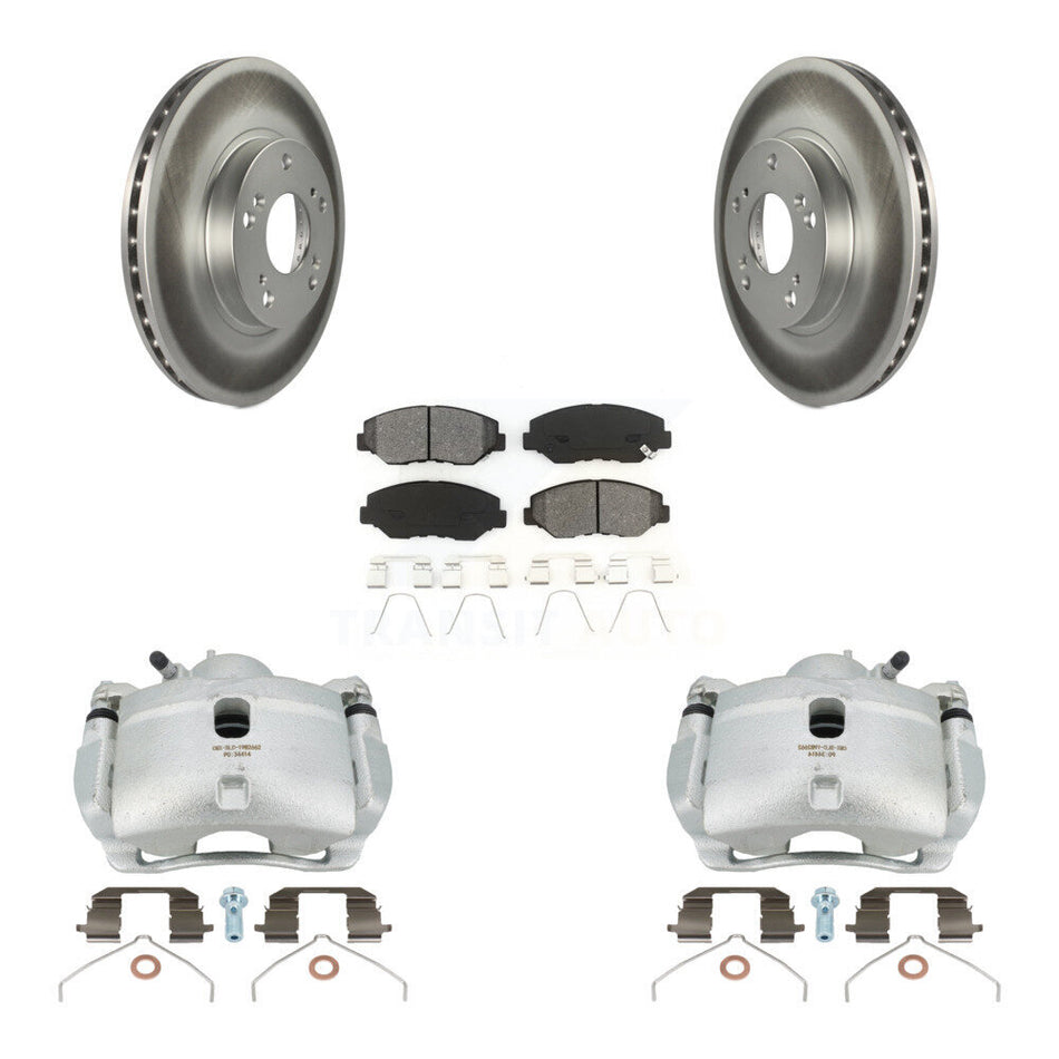 Front Disc Brake Caliper Coated Rotor And Semi-Metallic Pad Kit For 2002-2004 Honda CR-V KCG-100741S