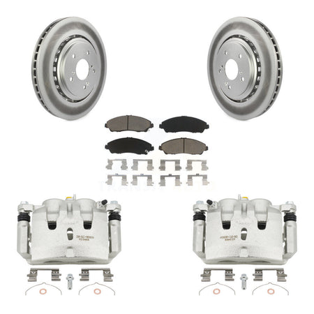 Front Disc Brake Caliper Coated Rotors And Ceramic Pads Kit For 2014-2016 Acura MDX KCG-100744C
