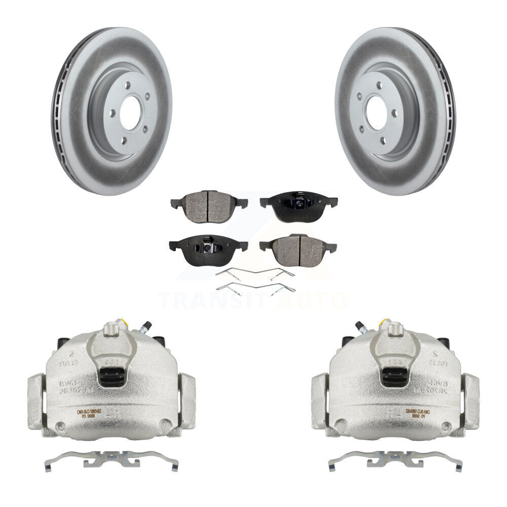 Front Disc Brake Caliper Coated Rotor And Semi-Metallic Pad Kit For Ford Transit Connect KCG-100745P