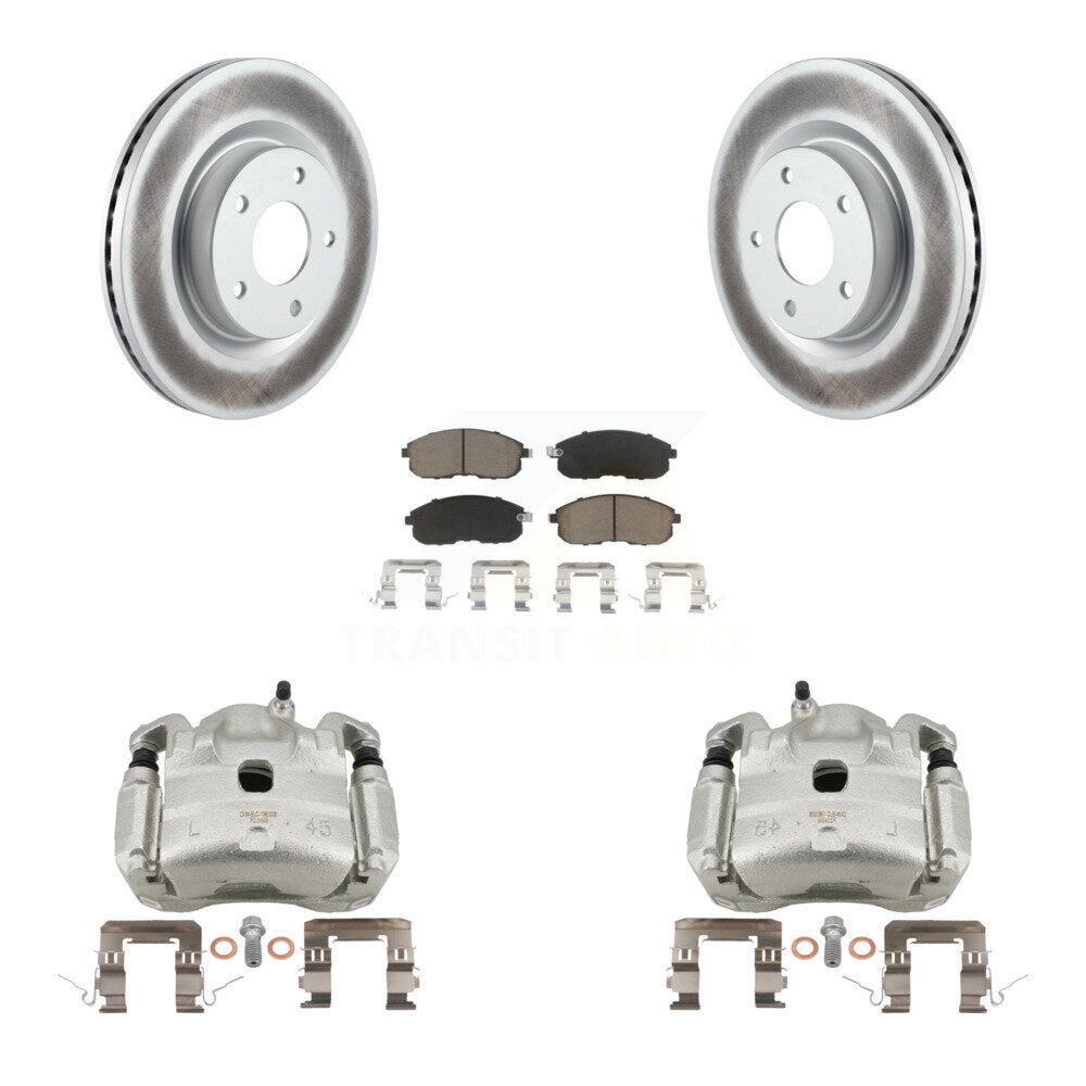 Front Disc Brake Caliper Coated Rotors And Ceramic Pads Kit For Nissan Altima KCG-100746C