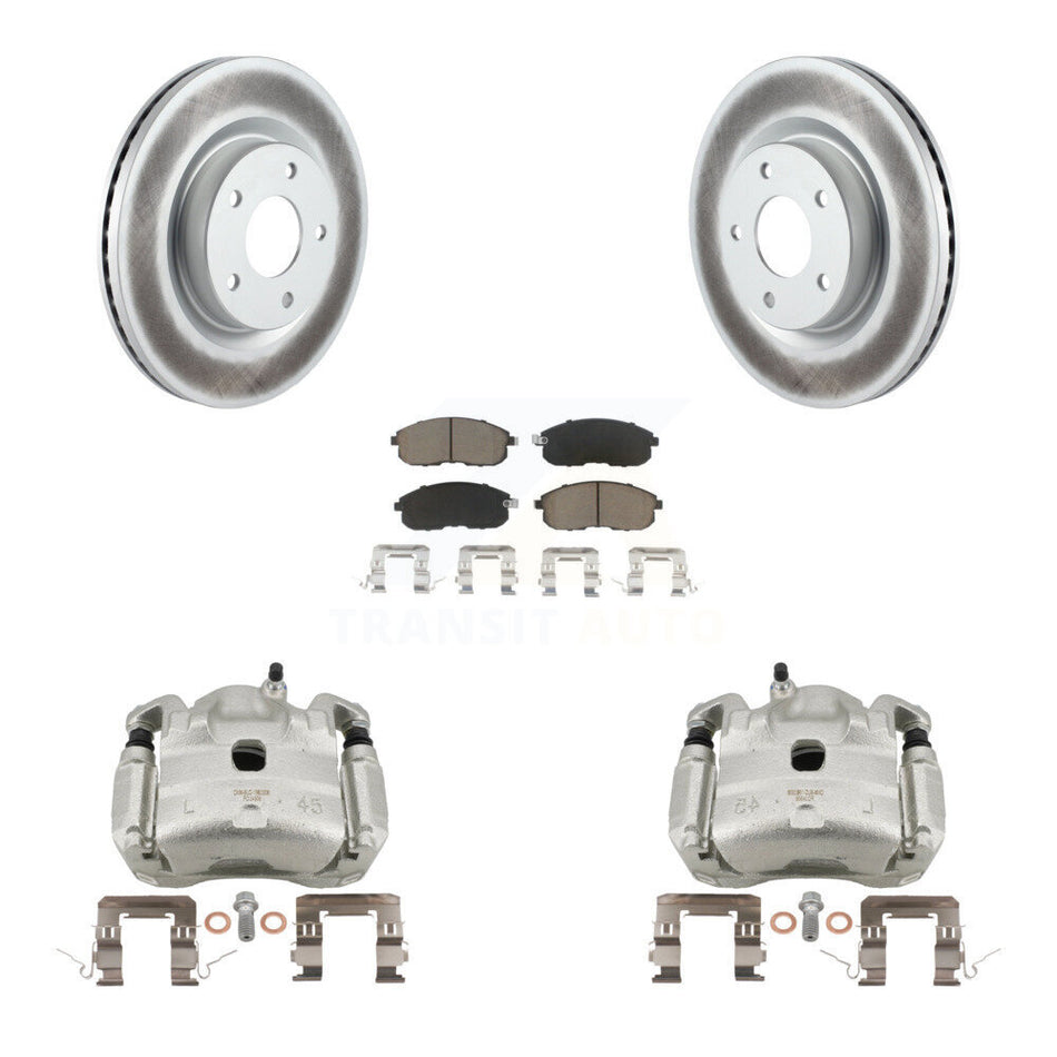 Front Disc Brake Caliper Coated Rotors And Ceramic Pads Kit For Nissan Altima KCG-100746C