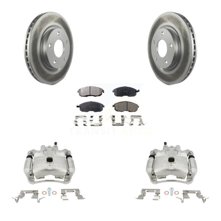 Front Disc Brake Caliper Coated Rotors And Ceramic Pads Kit For Nissan Sentra KCG-100746T