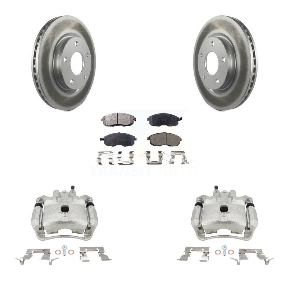 Front Disc Brake Caliper Coated Rotors And Ceramic Pads Kit For Nissan Sentra KCG-100746T
