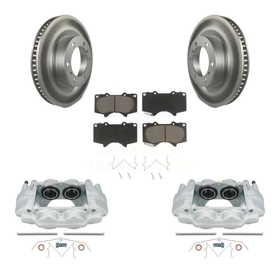 Front Disc Brake Caliper Coated Rotor And Ceramic Pad Kit For Toyota 4Runner Lexus GX460 KCG-100747C