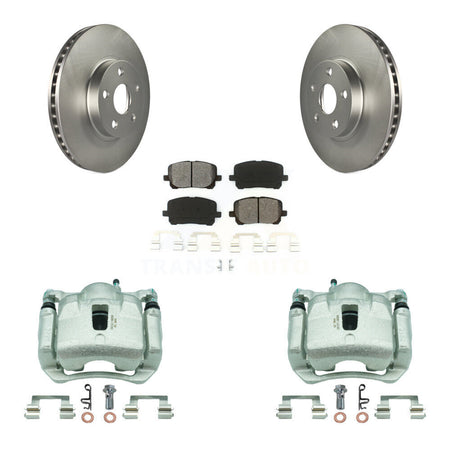 Front Brake Caliper Coat Rotor & Semi-Metallic Pad Kit For Toyota Corolla Matrix Pontiac KCG-100747S