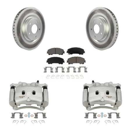 Front Disc Brake Caliper Coated Rotors And Ceramic Pads Kit For INFINITI Q50 QX50 Q60 KCG-100748C