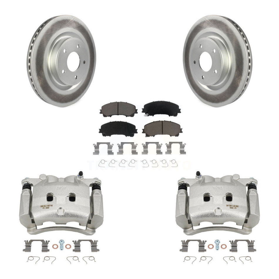 Front Disc Brake Caliper Coated Rotors And Ceramic Pads Kit For INFINITI Q50 QX50 Q60 KCG-100748C