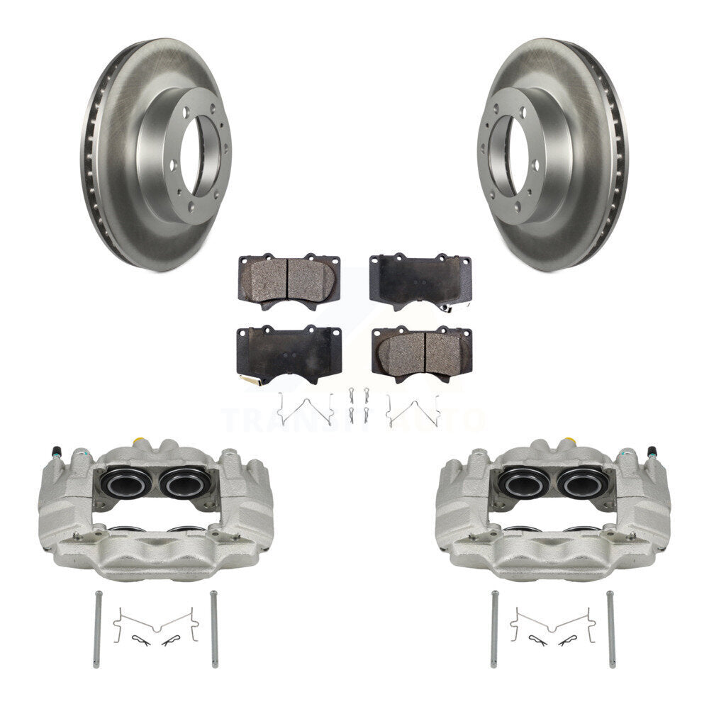 Front Disc Brake Caliper Coated Rotors And Ceramic Pads Kit For Toyota Tacoma FJ Cruiser KCG-100749T