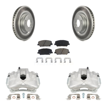 Front Disc Brake Caliper Coated Rotors And Ceramic Pads Kit For Hyundai Genesis Coupe KCG-100751C