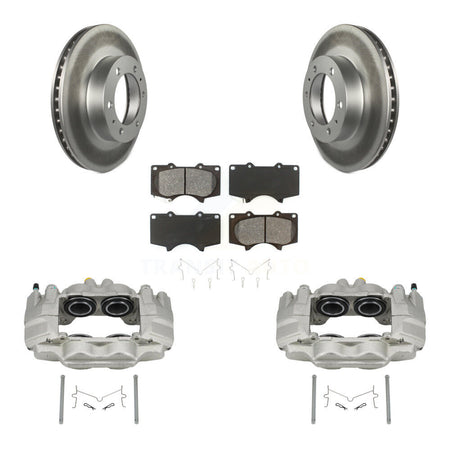 Front Disc Brake Caliper Coat Rotor & Semi-Metallic Pad Kit For Toyota Tacoma FJ Cruiser KCG-100751S