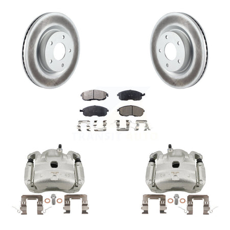 Front Disc Brake Caliper Coated Rotors And Semi-Metallic Pads Kit For Nissan Altima KCG-100752P