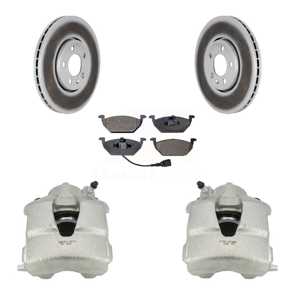 Front Brake Caliper Coat Rotors Semi-Metallic Pad Kit For 2000-2001 Volkswagen Golf 2.0L KCG-100753P