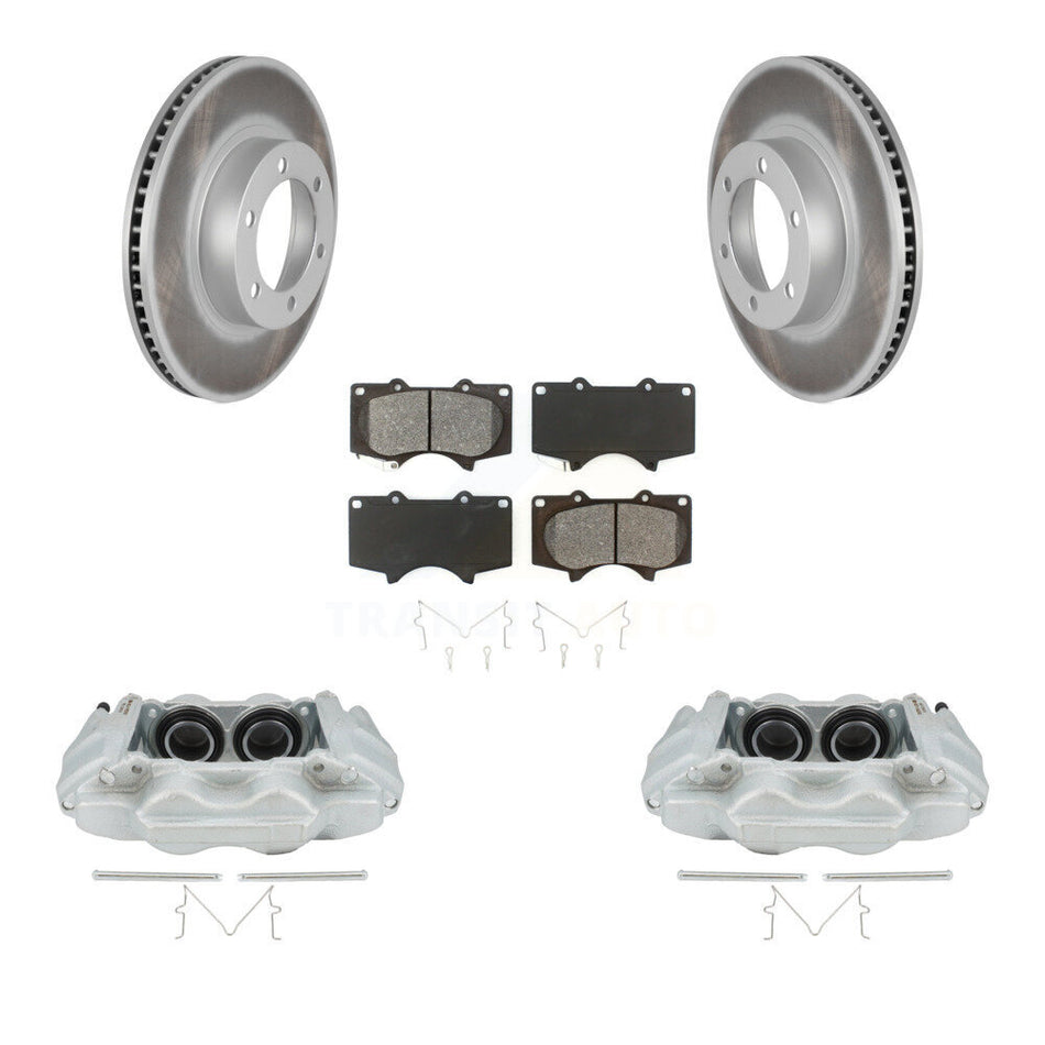Front Disc Brake Caliper Coat Rotors And Semi-Metallic Pad Kit For 2003-2009 Lexus GX470 KCG-100753S