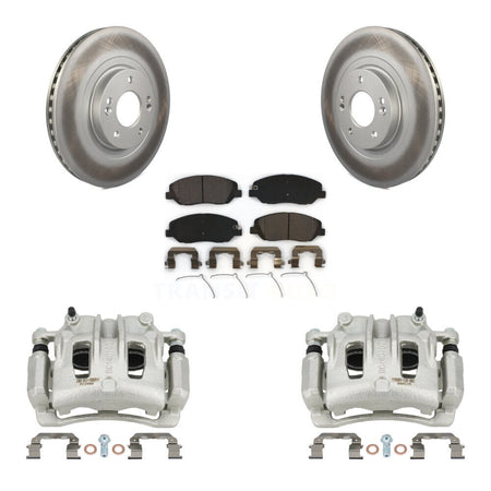 Front Disc Brake Caliper Coated Rotors And Ceramic Pads Kit For Hyundai Santa Fe XL KCG-100753T