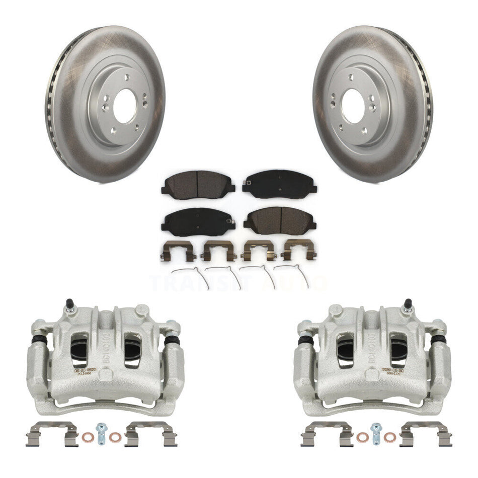 Front Disc Brake Caliper Coated Rotors And Ceramic Pads Kit For Hyundai Santa Fe XL KCG-100753T