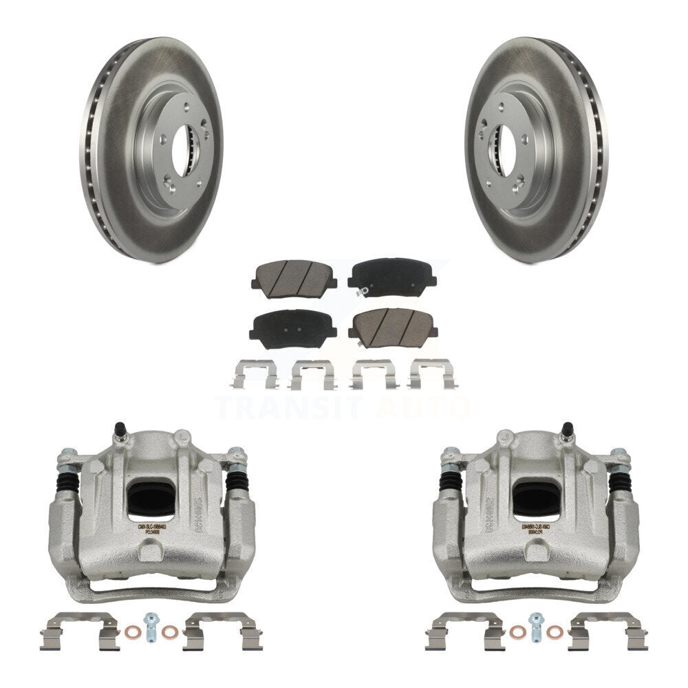 Front Disc Brake Caliper Coat Rotor And Ceramic Pad Kit For Hyundai Santa Fe Kia Sorento KCG-100754C
