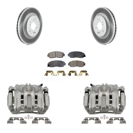 Front Brake Caliper Coat Rotor Ceramic Pad Kit For Honda CR-V Acura RDX Accord Crosstour KCG-100754T
