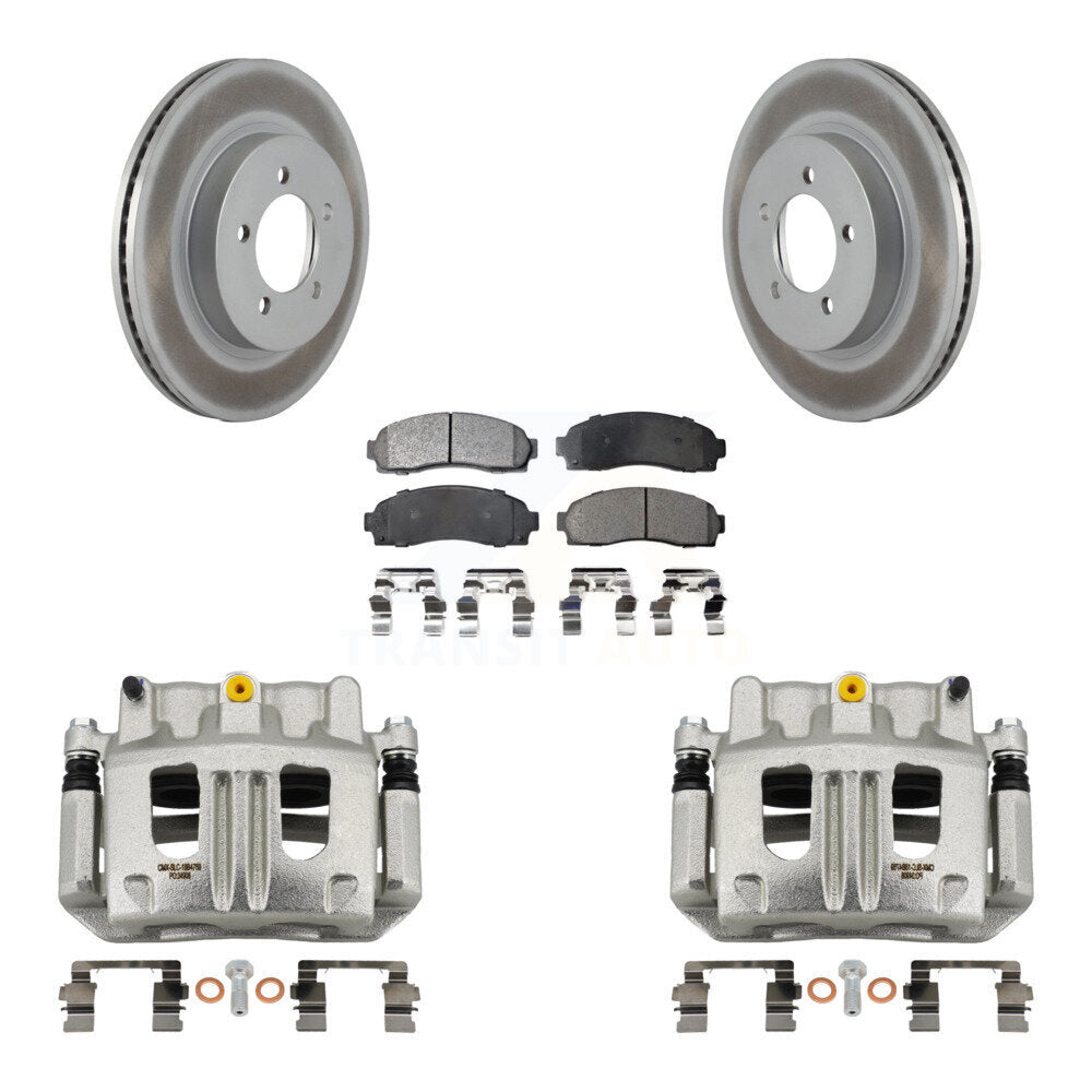Front Disc Brake Caliper Coat Rotors And Semi-Metallic Pad Kit For Ford Explorer Mercury KCG-100755P