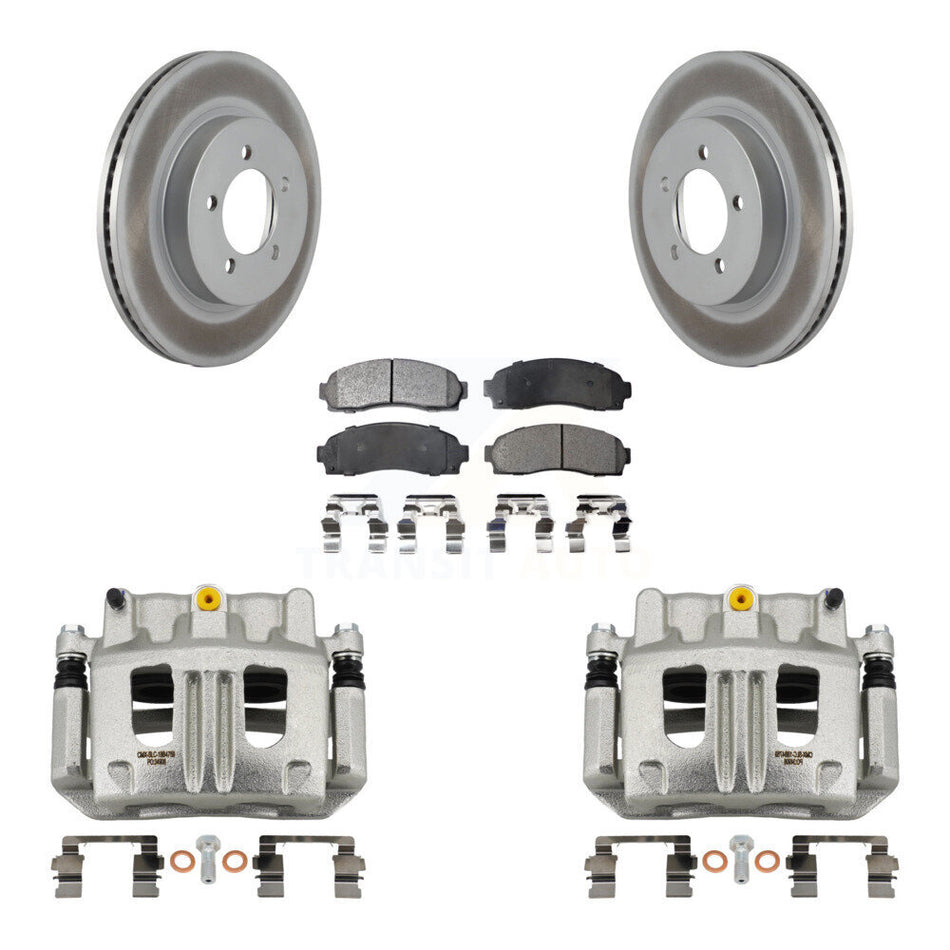 Front Disc Brake Caliper Coat Rotors And Semi-Metallic Pad Kit For Ford Explorer Mercury KCG-100755P