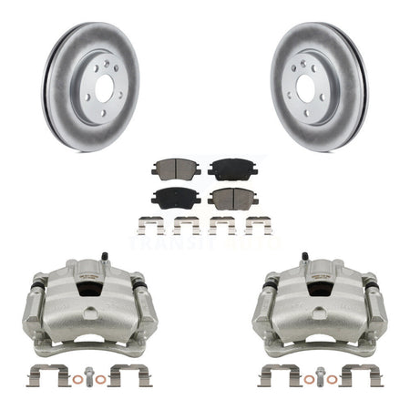 Front Brake Caliper Coat Rotors & Semi-Metallic Pad Kit For Chevrolet Cruze Bolt EV Volt KCG-100755S