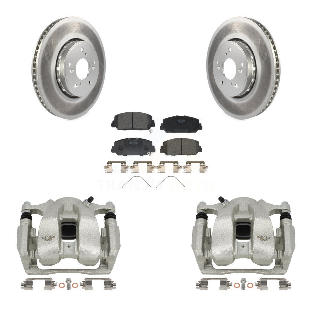Front Disc Brake Caliper Coated Rotors And Ceramic Pads Kit For 2016-2018 Acura RDX KCG-100755T