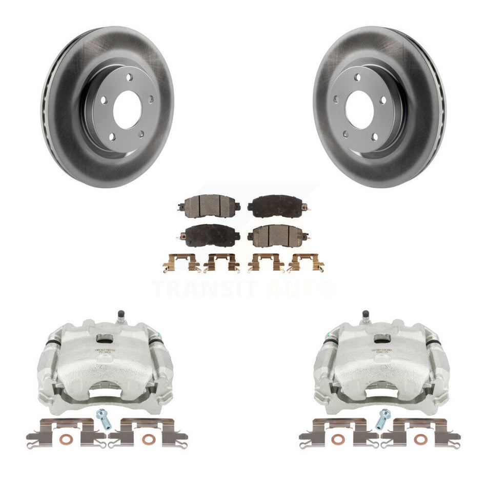 Front Disc Brake Caliper Coated Rotors And Semi-Metallic Pads Kit For Nissan Altima KCG-100756P
