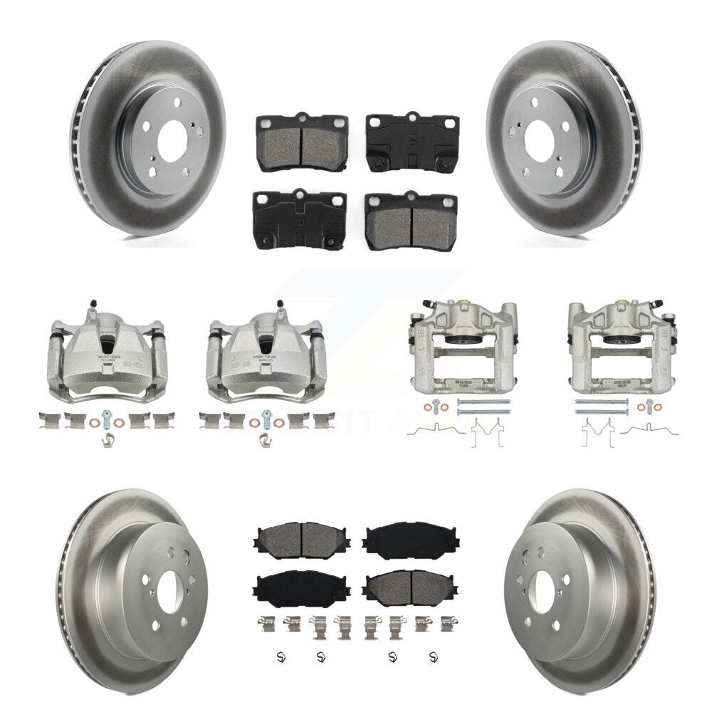 Front Rear Brake Caliper Coat Rotor Semi-Metallic Pad Kit (10Pc) For 10-13 Lexus IS250 C KCG-100756S