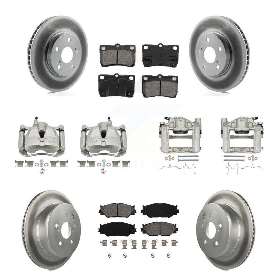 Front Rear Brake Caliper Coat Rotor Semi-Metallic Pad Kit (10Pc) For 10-13 Lexus IS250 C KCG-100756S