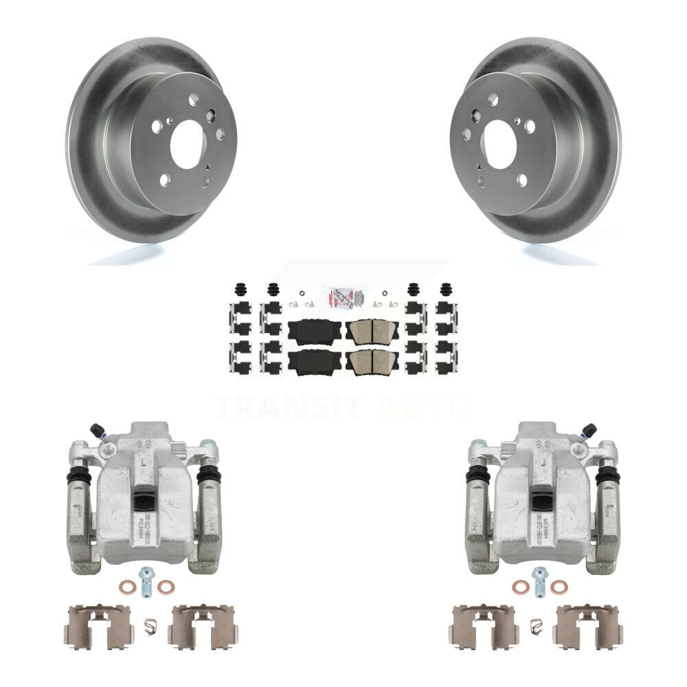 Rear Disc Brake Caliper Coat Rotor & Ceramic Pad Kit For Toyota Camry Lexus ES350 Avalon KCG-100757N