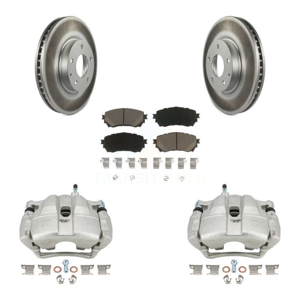 Front Disc Brake Caliper Coated Rotors And Ceramic Pads Kit For Mazda 6 KCG-100758C