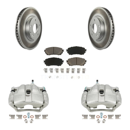 Front Disc Brake Caliper Coated Rotors And Ceramic Pads Kit For Mazda 6 KCG-100758C