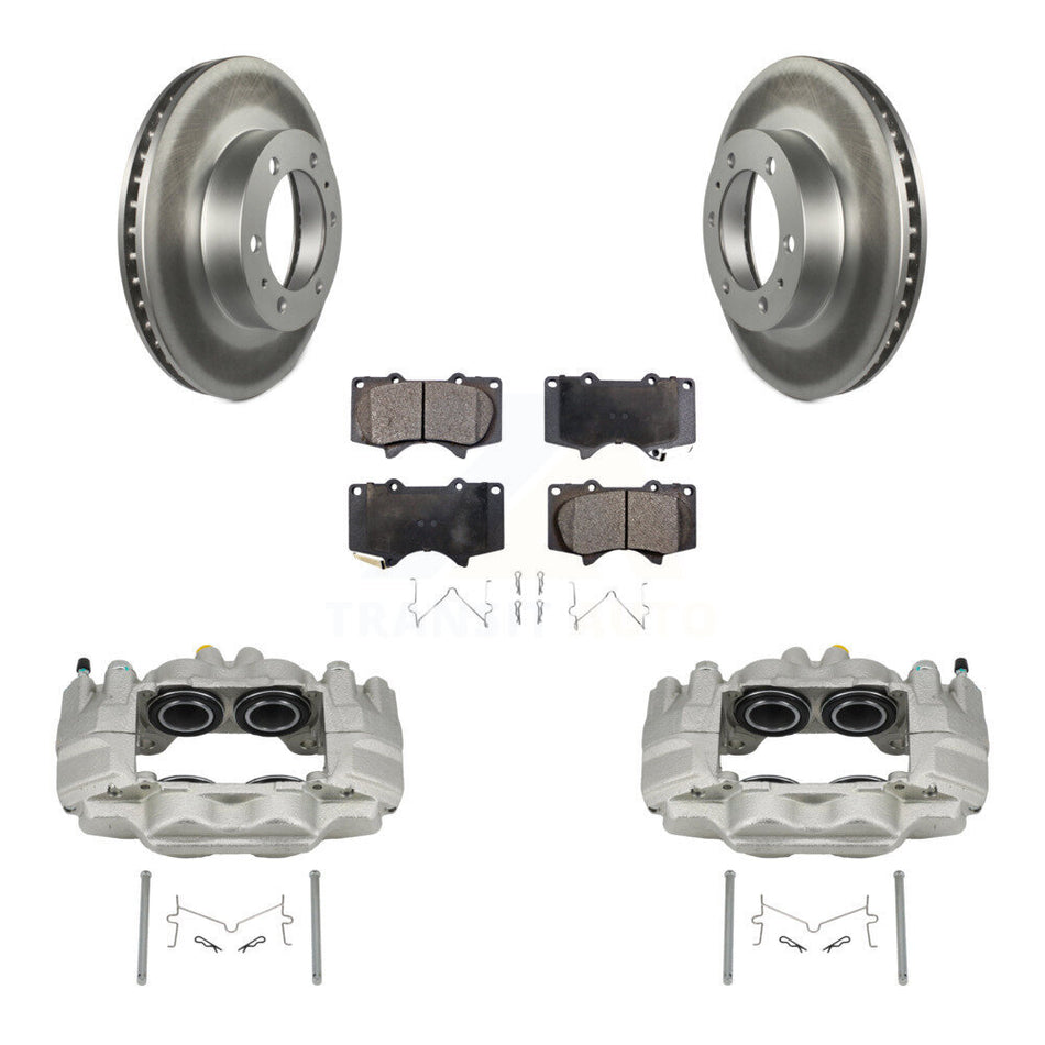 Front Disc Brake Caliper Coat Rotor & Semi-Metallic Pad Kit For Toyota Tacoma FJ Cruiser KCG-100759P