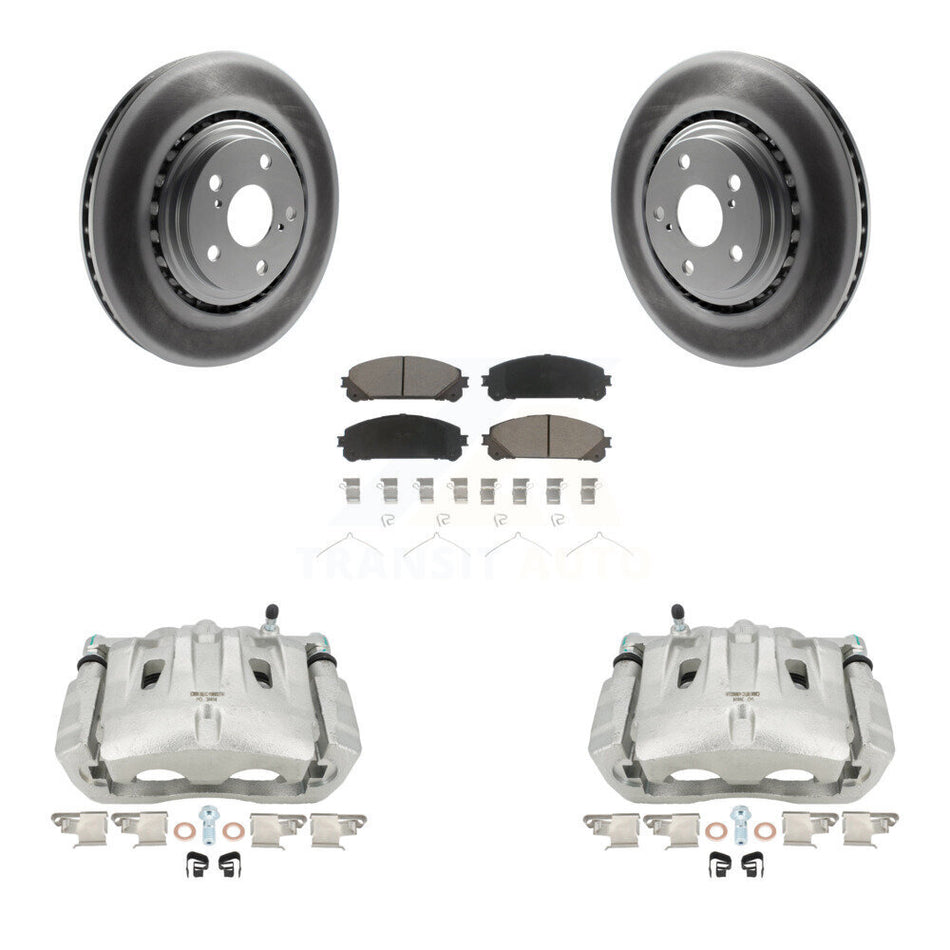 Front Brake Caliper Coat Rotors Ceramic Pad Kit For Toyota Sienna Highlander Lexus RX350 KCG-100760C