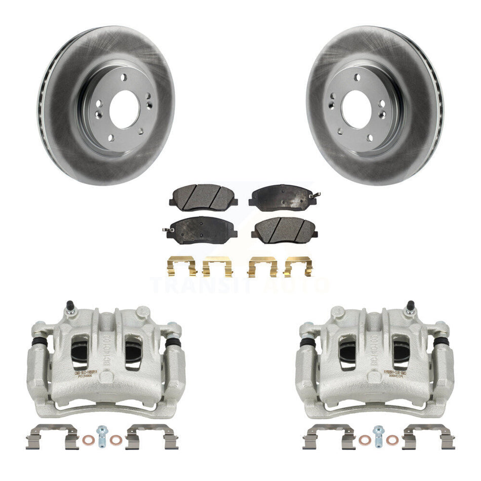 Front Disc Brake Caliper Coated Rotor And Ceramic Pad Kit For 2007-2009 Hyundai Santa Fe KCG-100760T