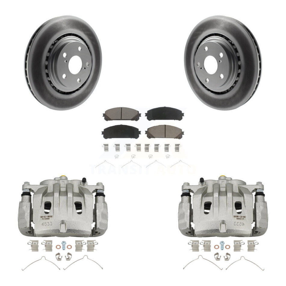 Front Brake Caliper Coat Rotor & Ceramic Pad Kit For Lexus RX350 Toyota Highlander NX300 KCG-100761C