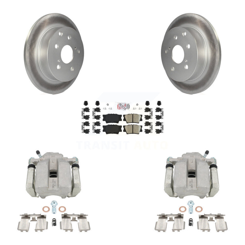 Rear Disc Brake Caliper Coated Rotors And Ceramic Pads Kit For Toyota RAV4 KCG-100761N