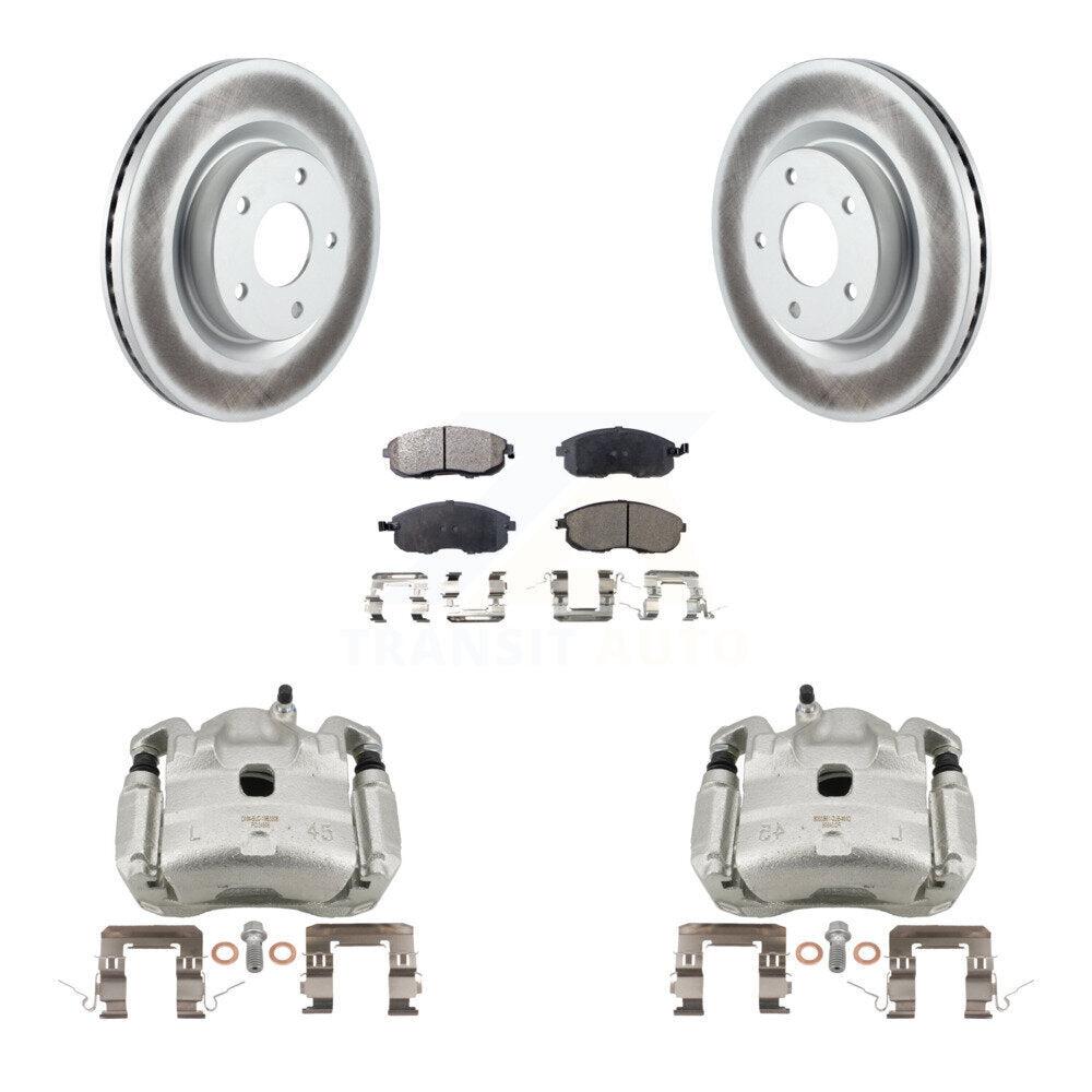Front Disc Brake Caliper Coated Rotors And Ceramic Pads Kit For Nissan Altima KCG-100761T