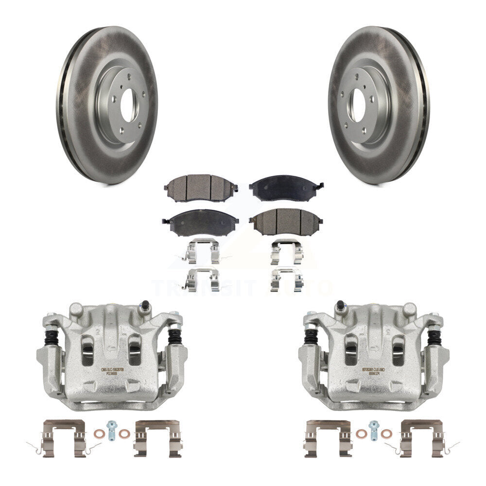 Front Brake Caliper Coat Rotor Semi-Metallic Pad Kit For INFINITI Nissan Murano G37 EX35 KCG-100762P