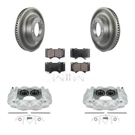 Front Disc Brake Caliper Coated Rotor And Ceramic Pad Kit For Toyota 4Runner Lexus GX460 KCG-100762T