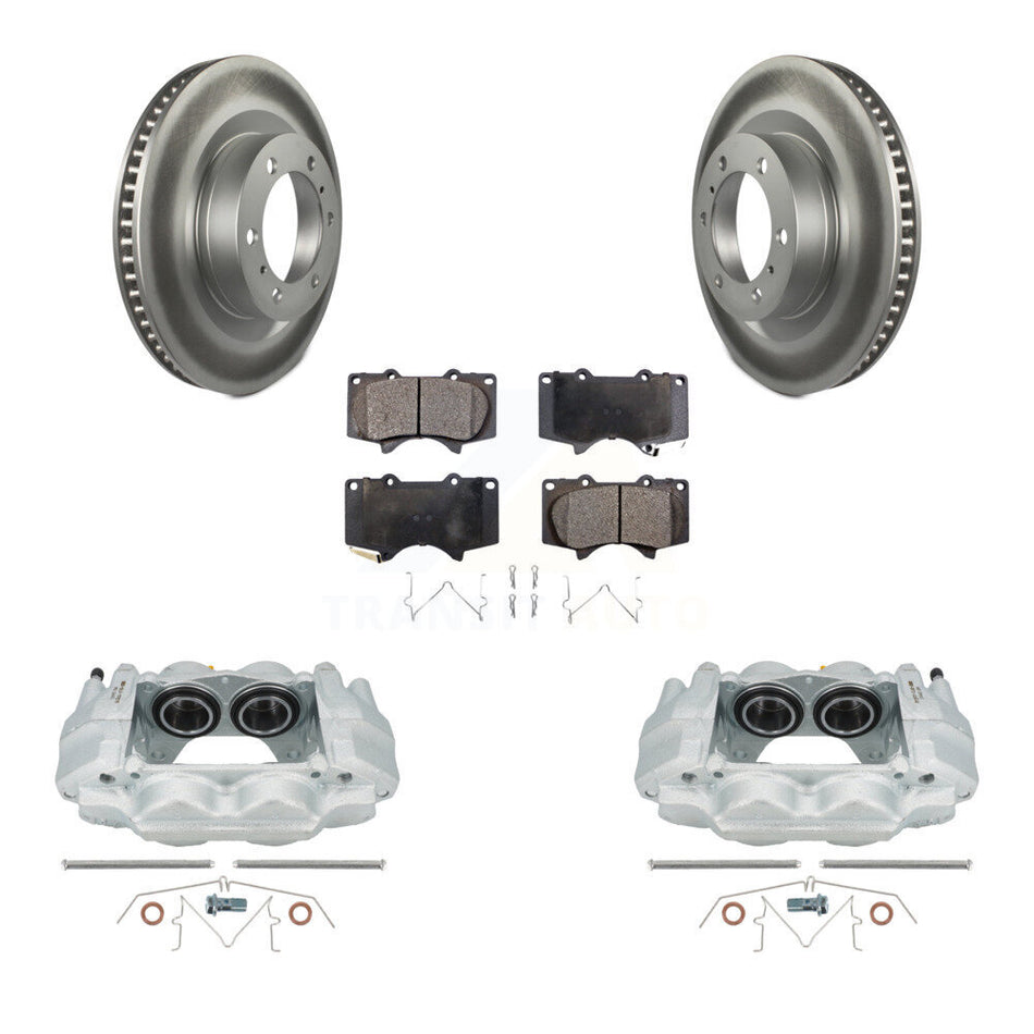 Front Disc Brake Caliper Coated Rotor And Ceramic Pad Kit For Toyota 4Runner Lexus GX460 KCG-100762T